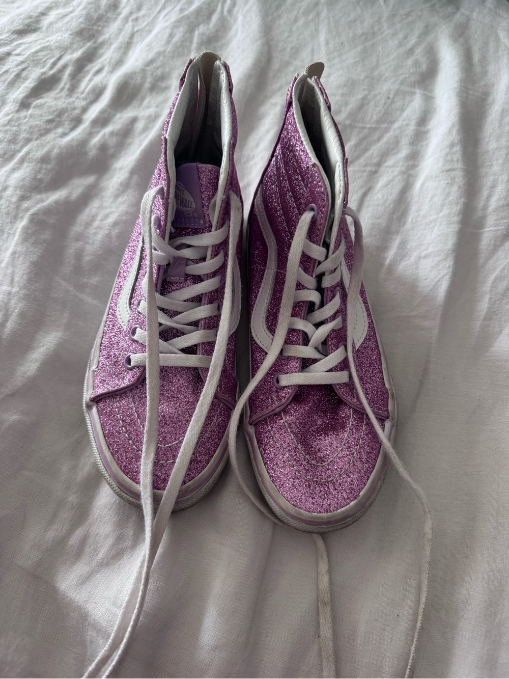 Vans Pink Glitter High-Top Sneakers